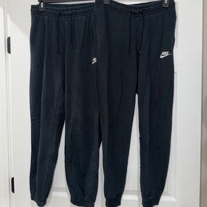 Two pairs of Nike Woman’s Size Small Black Sweatpants